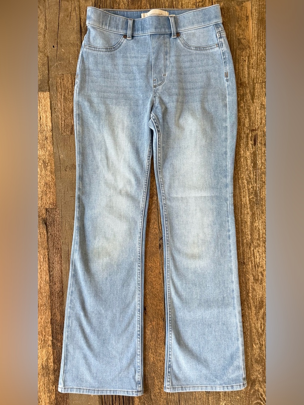 Soft Surroundings Ultimate Denim Pull-On Bootcut Jeans Clear Sky Size XS